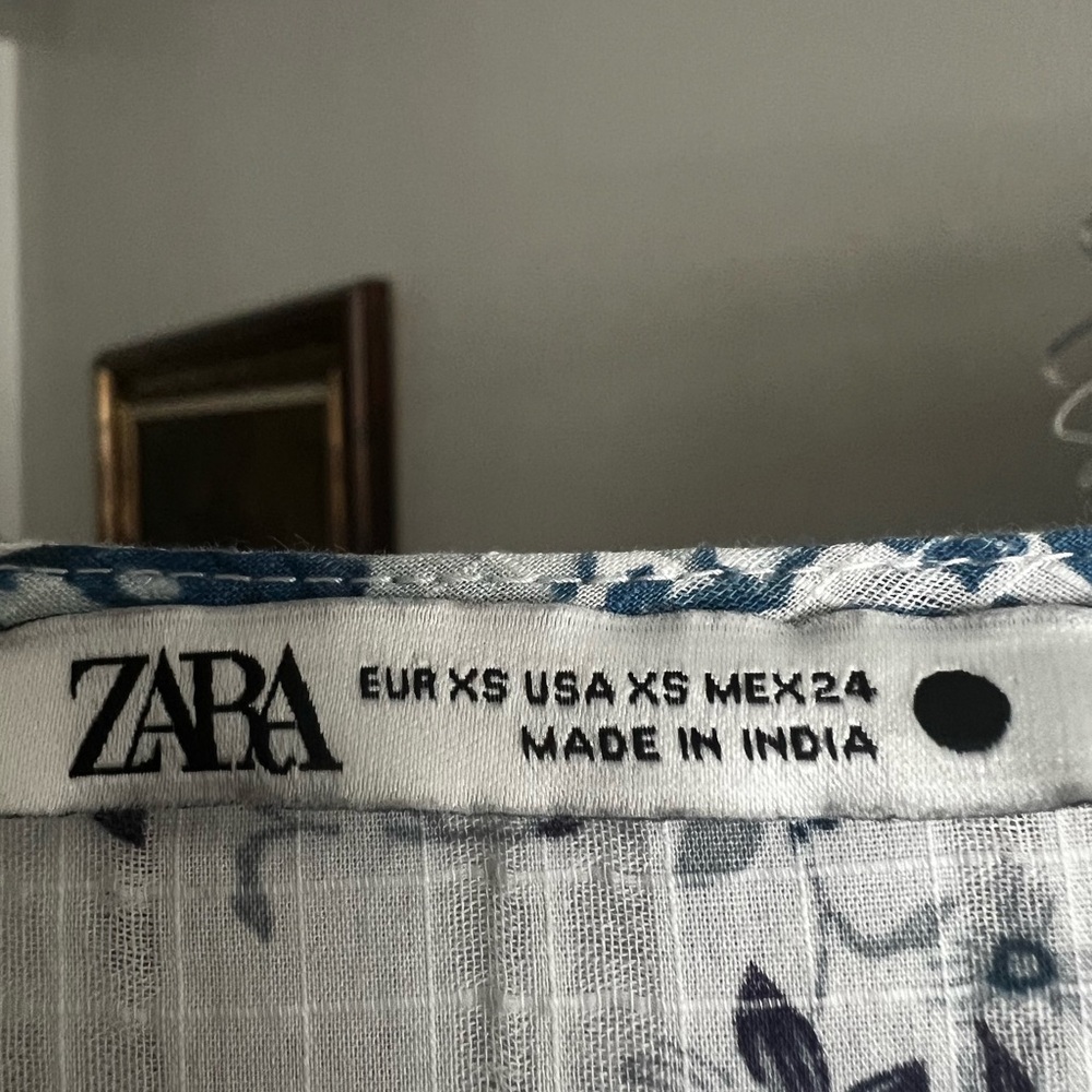 Zara Blue and White Floral Maxi Dress - Picture 4 of 5
